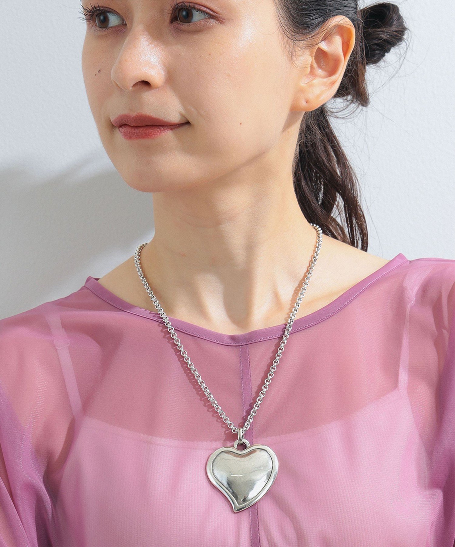 Ray BEAMS Otro Accesorio / フクレ レイヤー ハート ネックレス ビームス ウイメン アクセサリー・腕時計 ネックレス シルバー