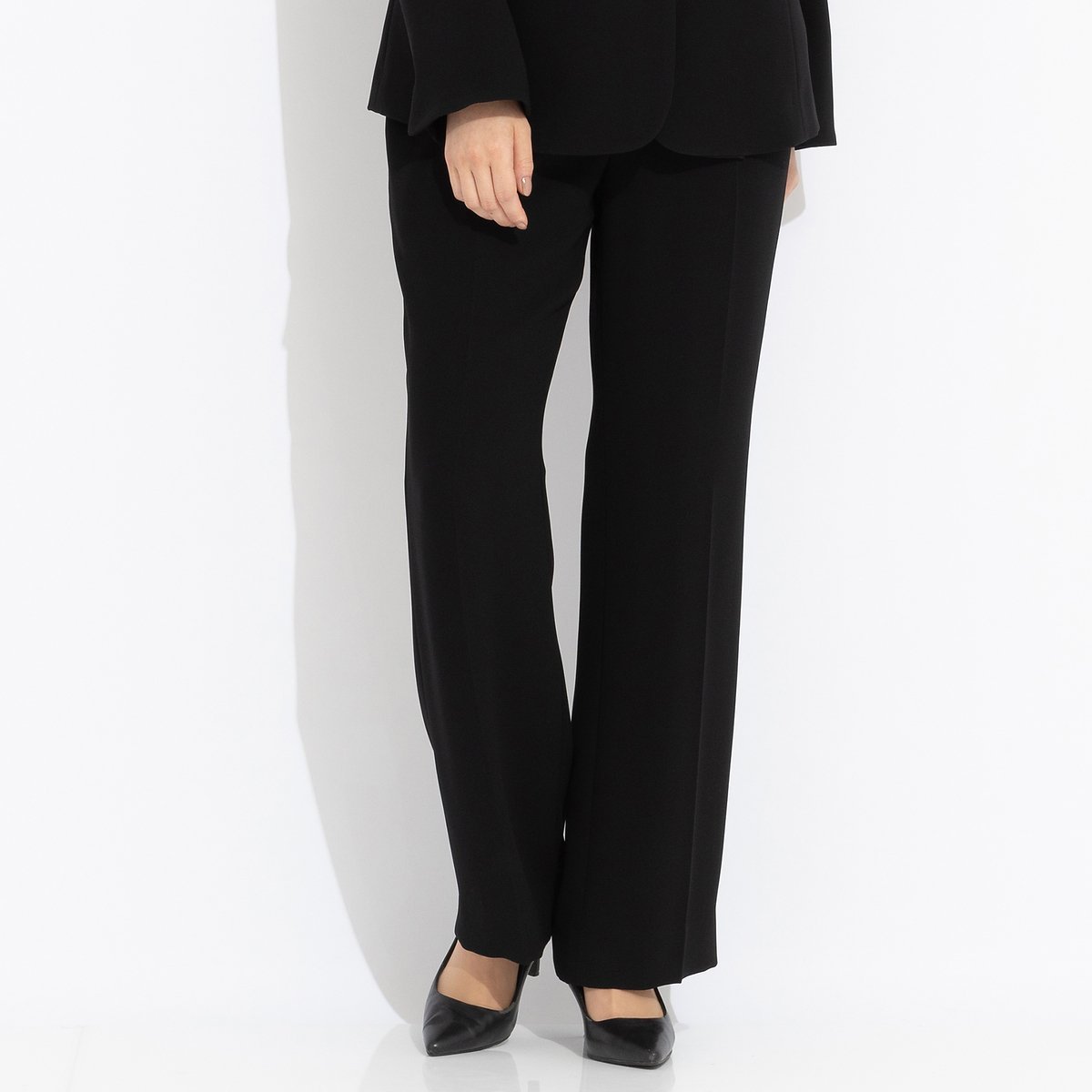 Liliane Burty 【Selection ・セットアップ対応】ブラックフォーマルセンタープレスパンツ リリアンビューティ パンツ チノパンツ ブラック