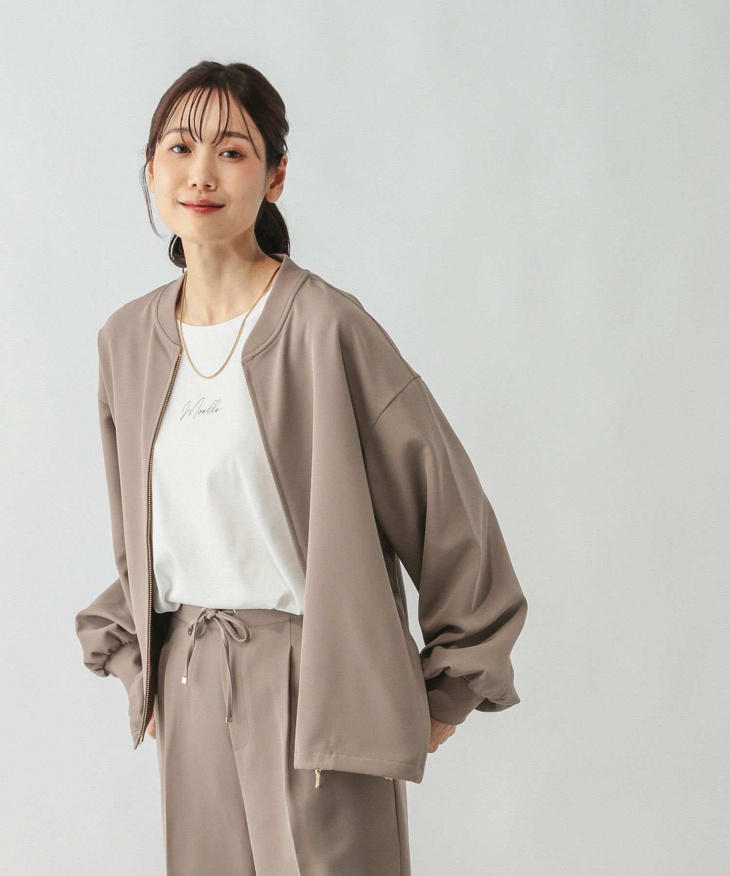 【SALE／50%OFF】GLOBAL WORK WクロスZIPブルゾン/576803 グローバルワーク ジャケット・アウター ブルゾン・ジャンパー ブラウン ブラック stylife-15229287 Rakuten Fashion サンプル画像2