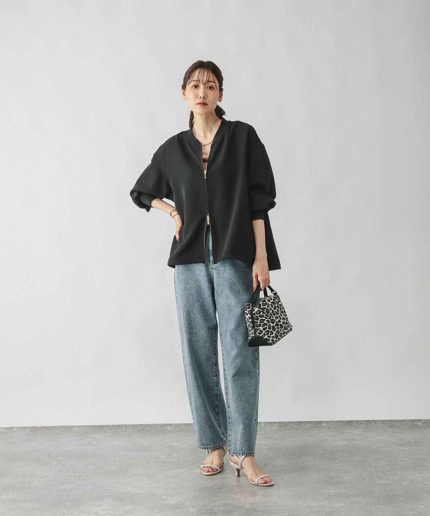 【SALE／50%OFF】GLOBAL WORK WクロスZIPブルゾン/576803 グローバルワーク ジャケット・アウター ブルゾン・ジャンパー ブラウン ブラック stylife-15229287 Rakuten Fashion サンプル画像3