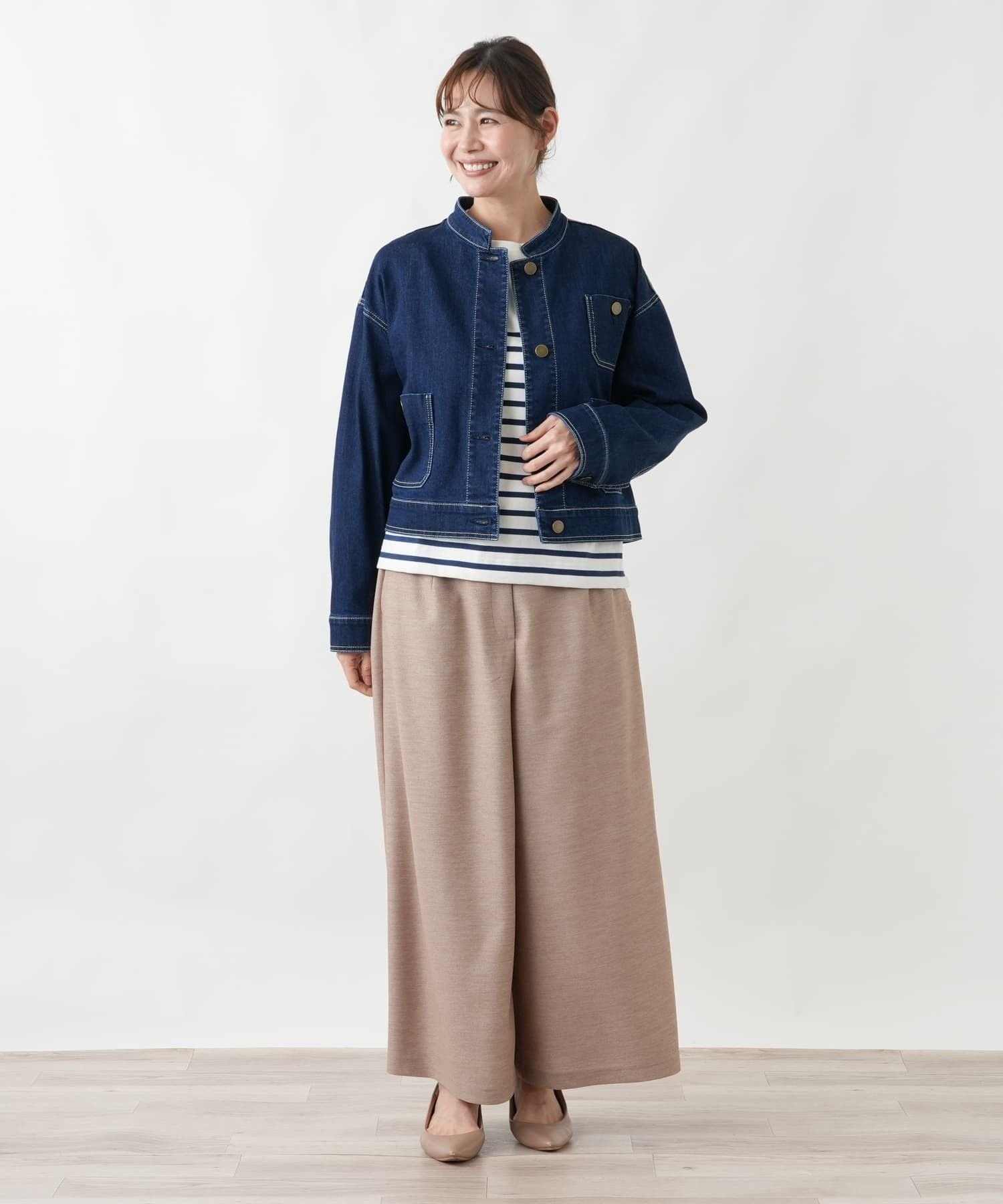 Leilian PLUS HOUSE 【店頭人気】デニムジャケット【L JEANS】 レリアン プラスハウス ジャケット・アウター テーラードジャケット・ブレザー ネイビー