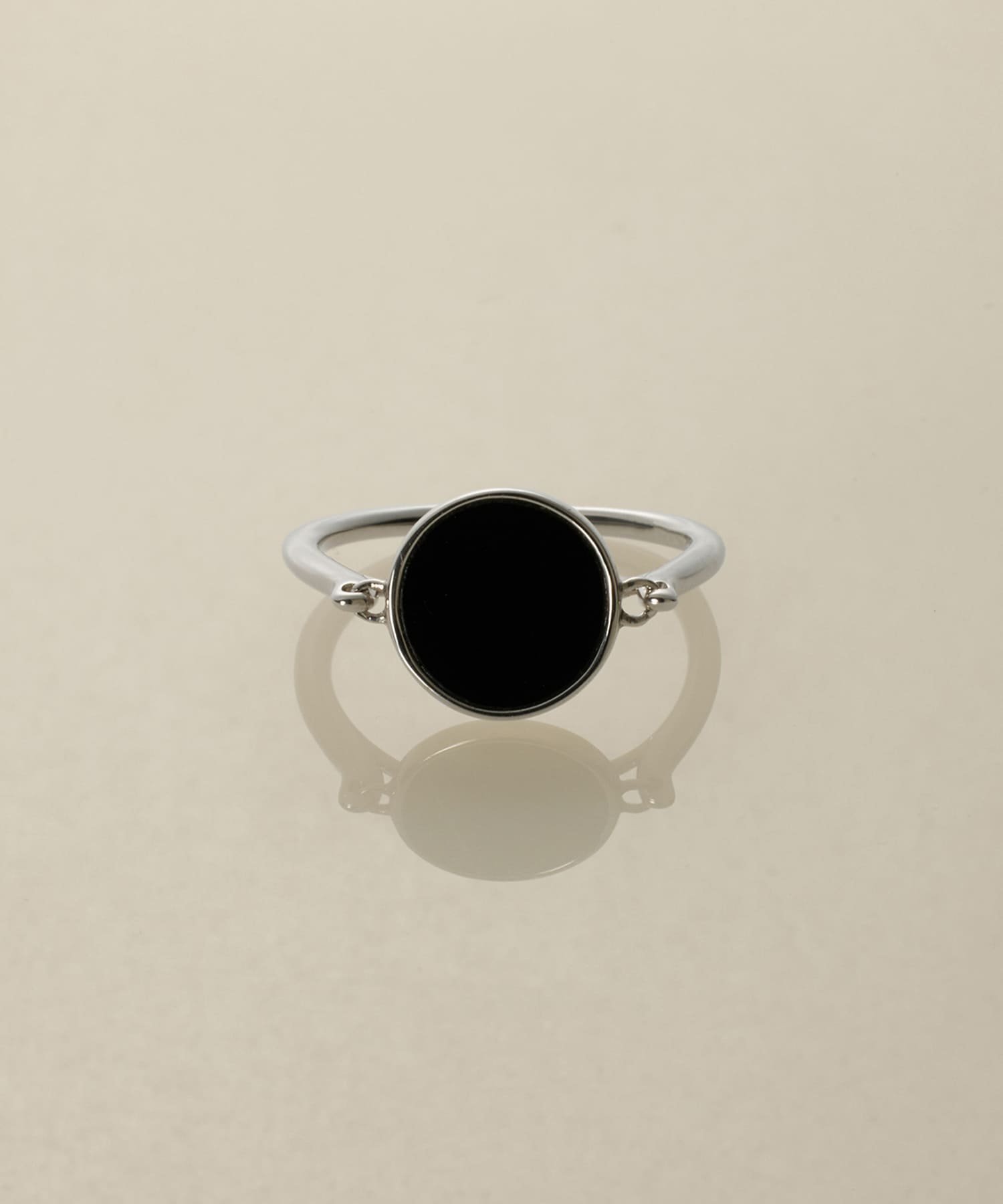 XOZ onyx disk ring silver オニキス ディスクリング シルバー クロスオズ アクセサリー・腕時計 リング・指輪 ホワイト