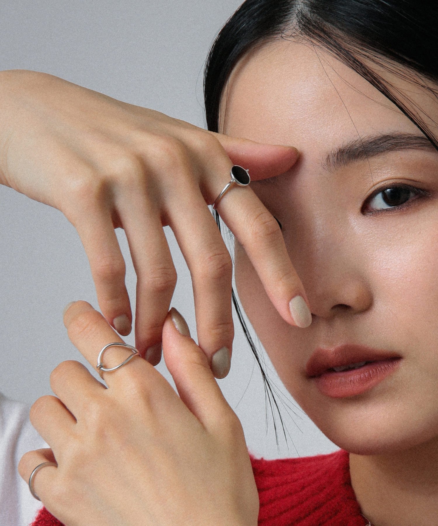 XOZ onyx disk ring silver オニキス ディスクリング シルバー クロスオズ アクセサリー・腕時計 リング・指輪 ホワイト