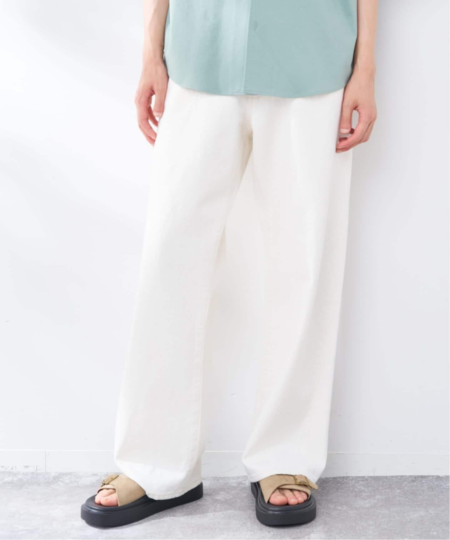 【SALE／30%OFF】B.C STOCK MID RISE STOVE PIPE JEAN ベーセーストック パンツ ジーンズ・デニムパンツ ベージュ ネイビー ブルー【送料無料】