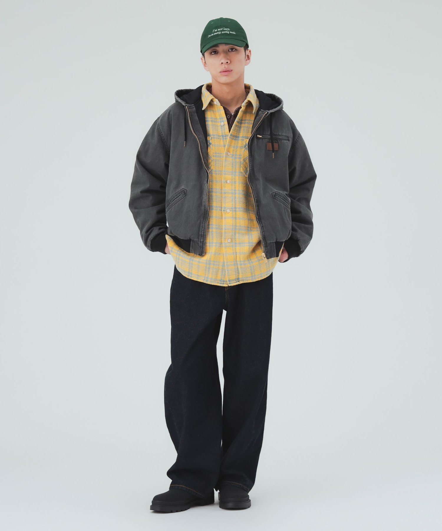 MEN カーブ ワイド ストレート デニムパンツ ビームス ハート パンツ ジーンズ・デニムパンツ ネイビー ブラウン