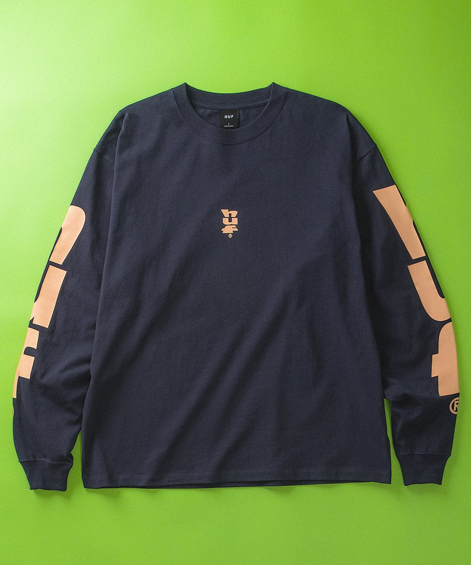 MEGABLAST LS TEE / HUF ハフ ロングスリーブTシャツ ハフ トップス カットソー・Tシャツ ブラック ネイビー ブラウン ホワイト