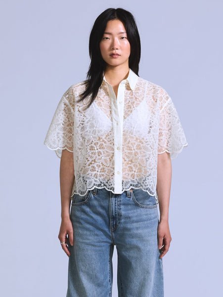 BLUETAB(TM) クロップド レースシャツ リーバイス トップス シャツ・ブラウス