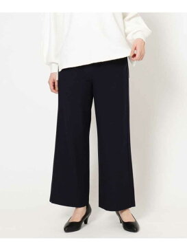 【SALE/60%OFF】THE SHOP TK 裏起毛中空糸ストレッチワイドパンツ ザ ショップ ティーケー パンツ/ジーンズ フルレングス ホワイト ベージュ ネイビー