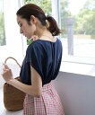 【SALE/30%OFF】組曲 【洗える】シルケットポンチ ラウンドネックカットソー クミキョク トップス カットソー・Tシャツ ネイビー ホワイト イエロー グリーン【送料無料】