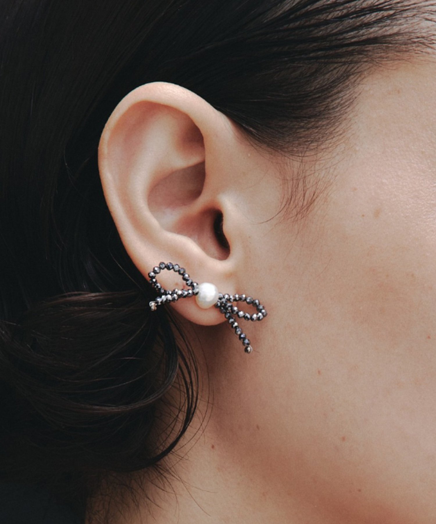 les bon bon les bon bon/waltz argent pierce BOB43 10金 10K K10 淡水 パール リボン ジュエリー 日本製 セットアップセブン アクセサリー・腕時計 ピアス シルバー【送料無料】