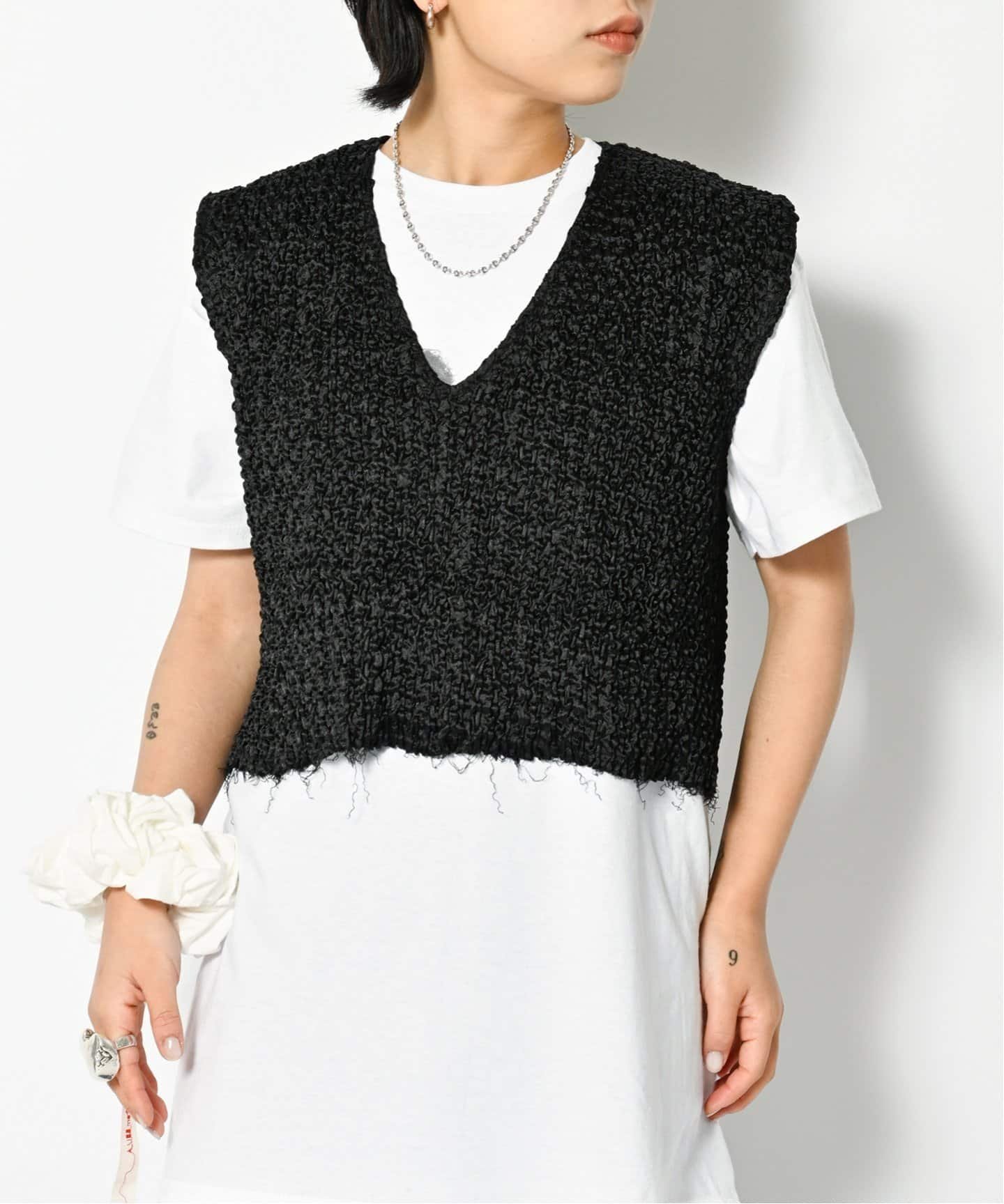 CITYSHOP VARIATION PLEATS PULLOVER:シャツ シティーショップ トップス シャツ・ブラウス ブラック イエロー