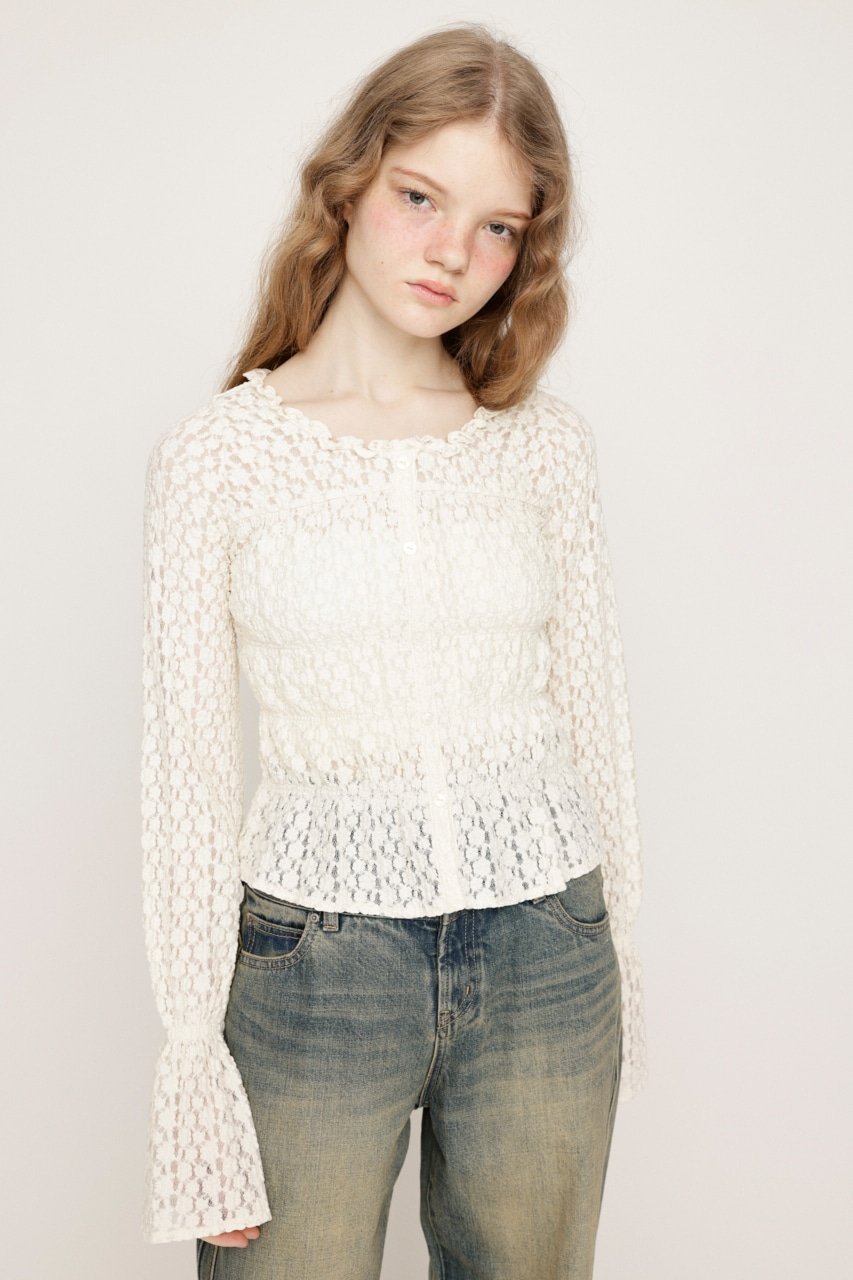 【SALE／50%OFF】SLY PUFFY SHIRRING CUT トップス スライ トップス カットソー・Tシャツ ブラック ブラウン【送料無料】のサムネイル