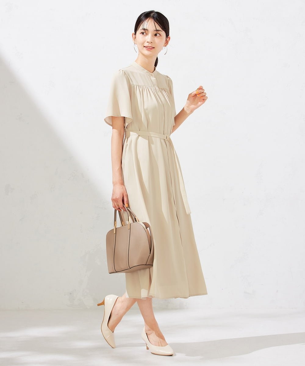 【SALE／20%OFF】a.v.v 【洗える】ベルト付切り替えワンピース アー・ヴェ・ヴェ ワンピース・ドレス ワンピース ネイビー グレー【送料無料】のサムネイル