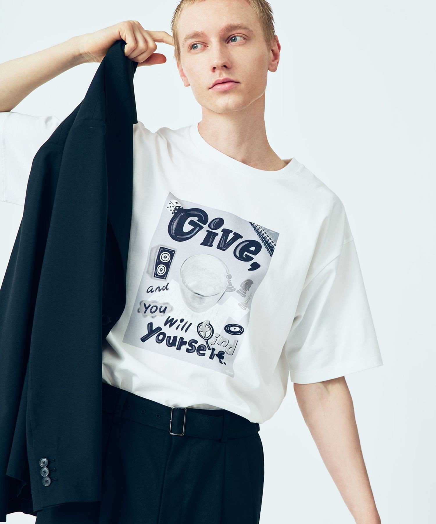 ADAM ET ROPE' HOMME 【Chocomoo*ADAM ET ROPE 】PRINT TEE アダムエロペ トップス カットソー・Tシャツ ホワイト【送料無料】