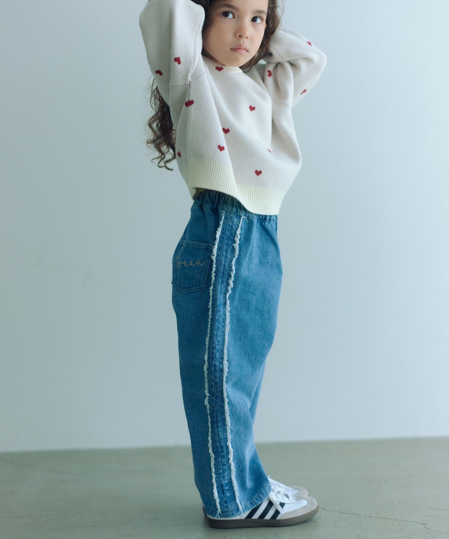 UNITED ARROWS green label relaxing フリンジデザイン デニム パンツ / キッズ 100cm-160cm ユナイテッドアローズ グリーンレーベルリラクシング パンツ ジーンズ・デニムパンツ ブルー グリーンのサムネイル