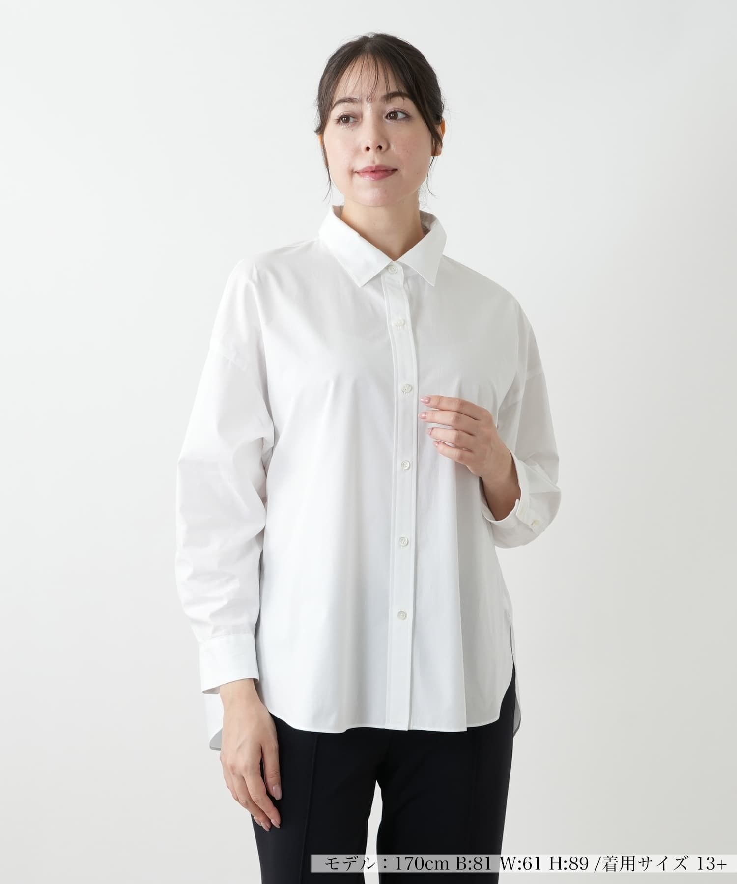 Leilian PLUS HOUSE シャツブラウス レリアン プラスハウス トップス シャツ・ブラウス ホワイト
