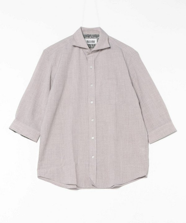 MEN'S BIGI STYLE 麻調ポリエステル 7分袖シャツ メンズ ビギ トップス シャツ・ブラウス【送料無料】