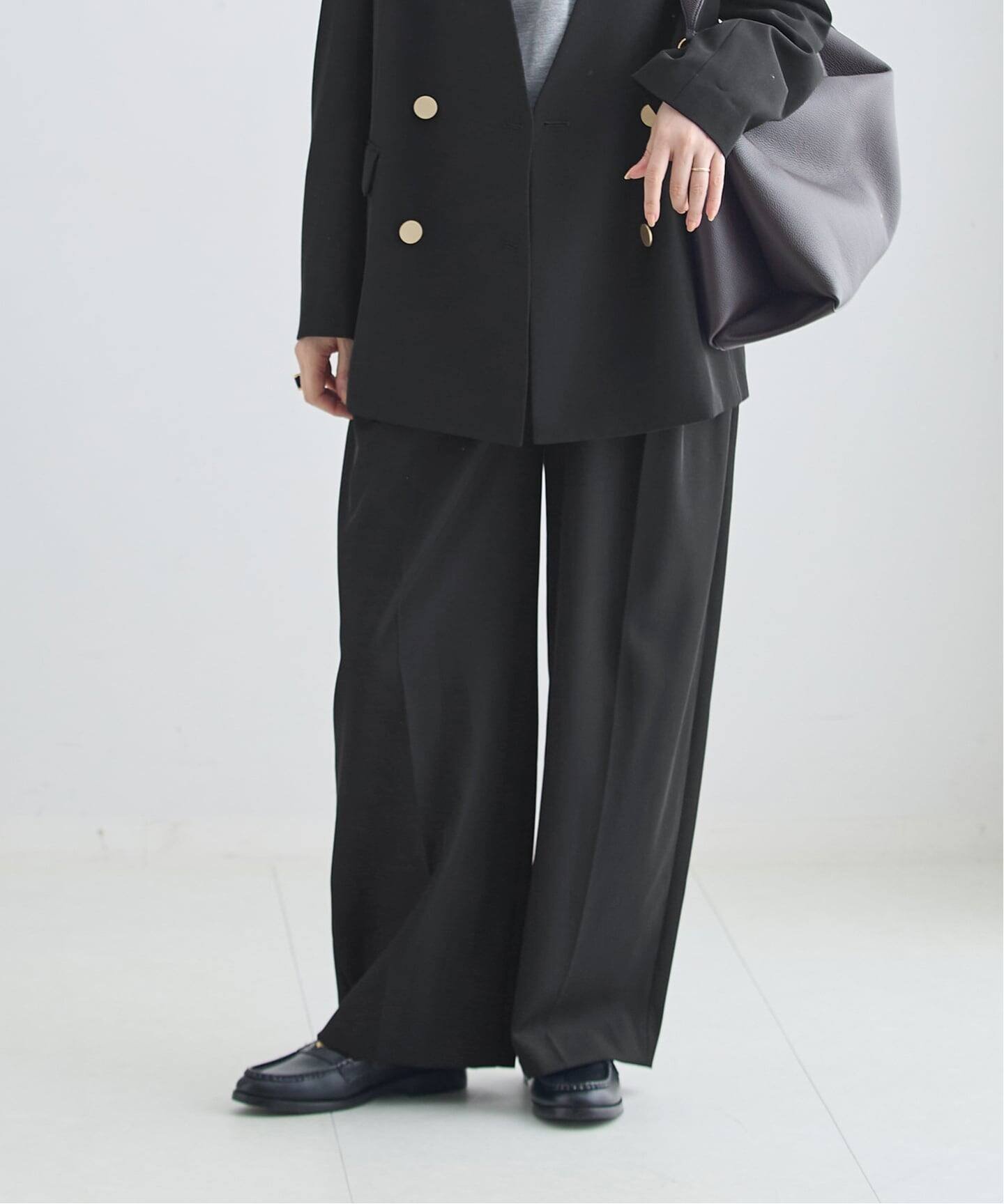 JOURNAL STANDARD L'ESSAGE 《予約》ヴィスポリギャバ パンツ(ブラック) ジャーナルスタンダード レサージュ パンツ スラックス・ドレスパンツ ブラック