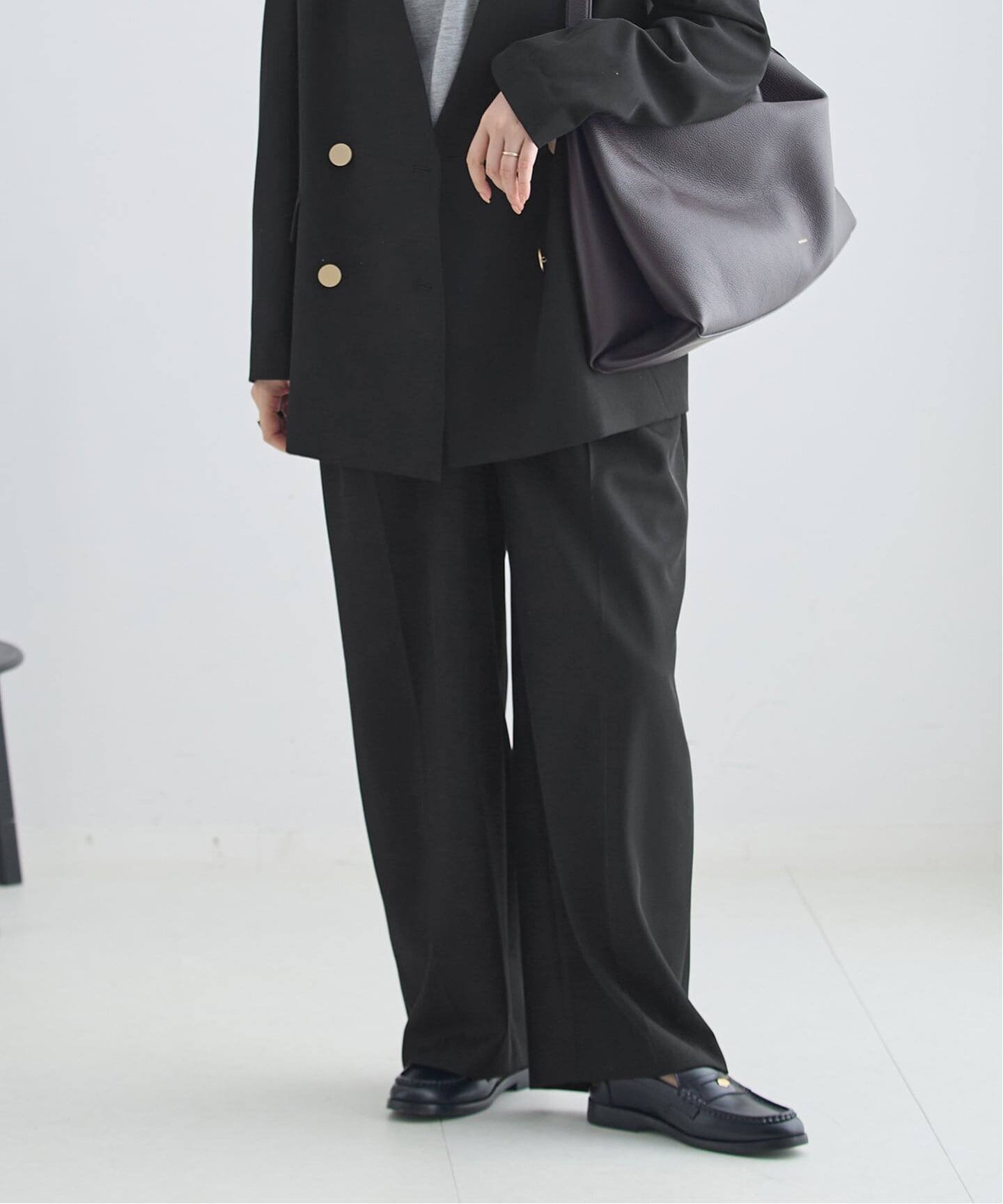 JOURNAL STANDARD L'ESSAGE 《予約》ヴィスポリギャバ パンツ(ブラック) ジャーナルスタンダード レサージュ パンツ スラックス・ドレスパンツ ブラック
