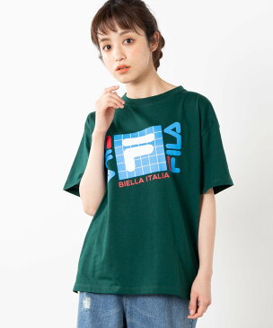 FILA (L)FILA/レトロプリントT ウィゴー カットソー Tシャツ グリーン パープル ホワイト