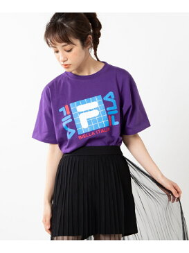 FILA (L)FILA/レトロプリントT ウィゴー カットソー Tシャツ グリーン パープル ホワイト