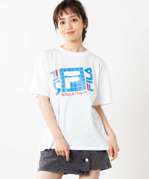 FILA (L)FILA/レトロプリントT ウィゴー カットソー Tシャツ グリーン パープル ホワイト