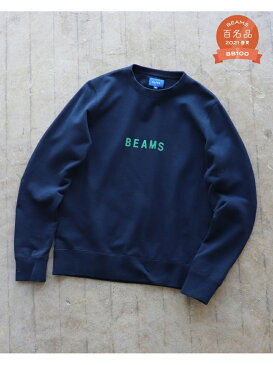 BEAMS MEN BEAMS / ロゴ クルーネック スウェット ビームス メン カットソー スウェット グレー ブラック ネイビー【送料無料】