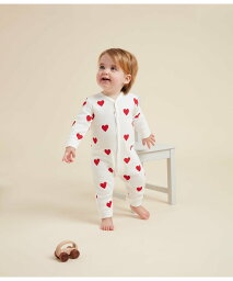 プチバトー ベビー服 女の子 PETIT BATEAU ハートプリント足なしロンパース プチバトー マタニティウェア・ベビー用品 ロンパース・カバーオール ホワイト【送料無料】