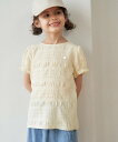 【SALE/50%OFF】ROPE' PICNIC KIDS 【KIDS】リンクコーデ/パフスリーブポコポコジャガードブラウス ロペピクニック トップス シャツ...