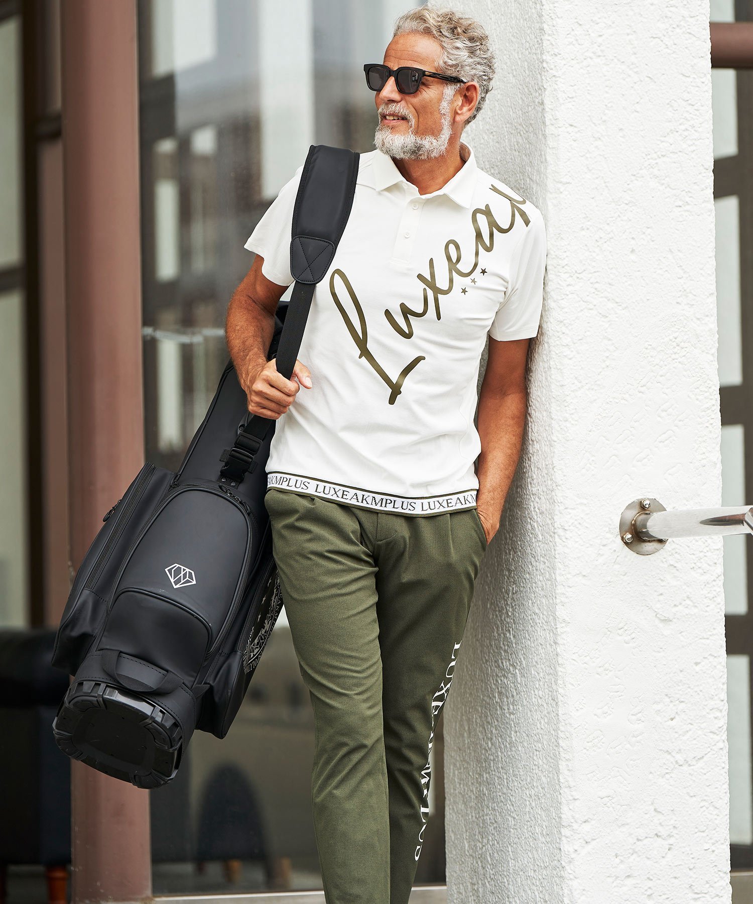 LUXEAKMPLUS ベンチレーションベーシックロングパンツ シフォン パンツ その他のパンツ カーキグリーン ブラック ホワイト