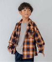 【SALE/56%OFF】and D.petitmain 【リンク】オンブレチェックエンブレム刺繍シャツ ナルミヤオンライン トップス シャツ・ブラウス オレンジ