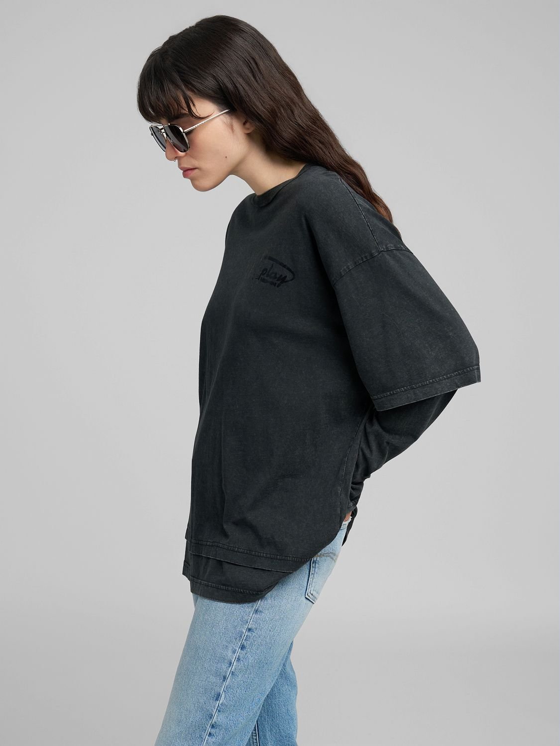 【SALE／30%OFF】REPLAY オーバーサイズ・ラウンドネックロングTシャツ リプレイ トップス カットソー・Tシャツ【送料無料】