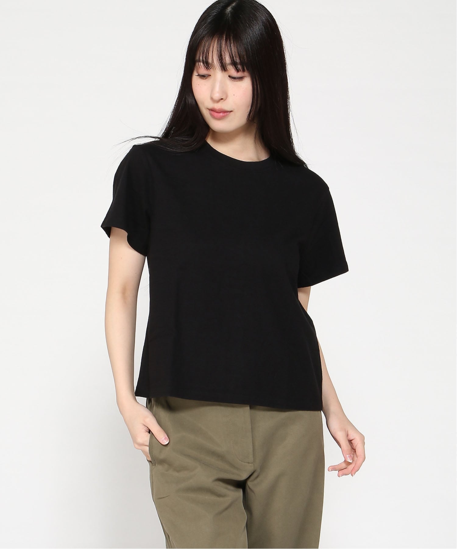 BANANA REPUBLIC (W)ヴィンテージ コットン クルーネックTシャツ バナナ・リパブリック トップス カットソー・Tシャツ ブラック ホワイト【送料無料】