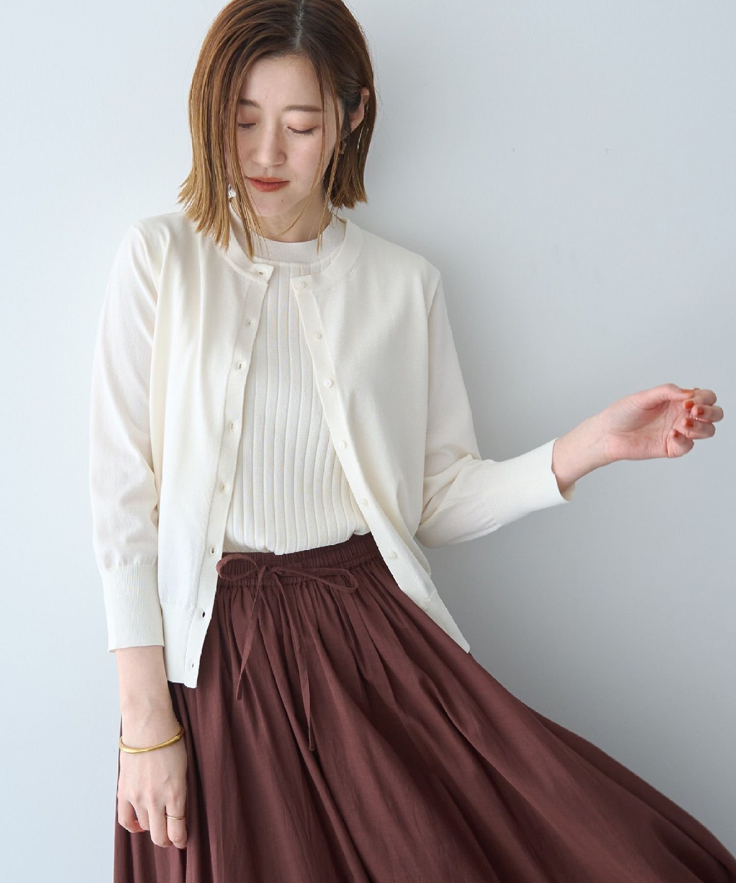 【SALE／40%OFF】YECCA VECCA 【洗濯機洗い可】マシンウォッシャブルカーディガン イェッカヴェッカ トップス カーディガン グリーン イエロー ブラック ホワイト【送料無料】