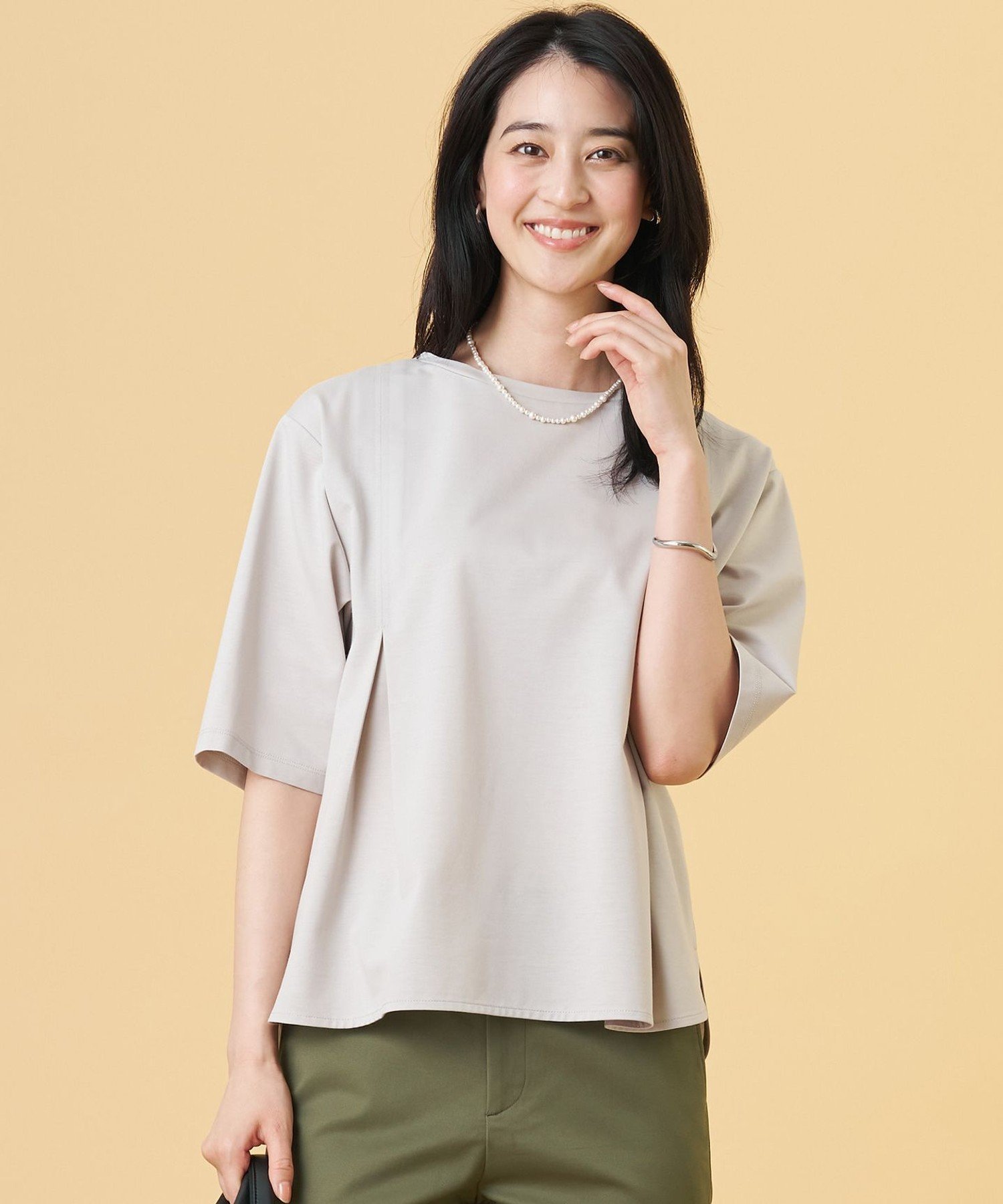 J.PRESS タイプライターライクジャージー クルーネック カットソー ジェイプレス トップス カットソー・Tシャツ ネイビー ブラウン グレー