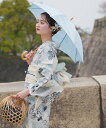 utatane utatane Fサイズ 浴衣3点セット 先染めベージュ風 グレイッシュブルーの菊 ウタタネ 着物・浴衣・和装小物 浴衣 ベージュ【送料無料】
