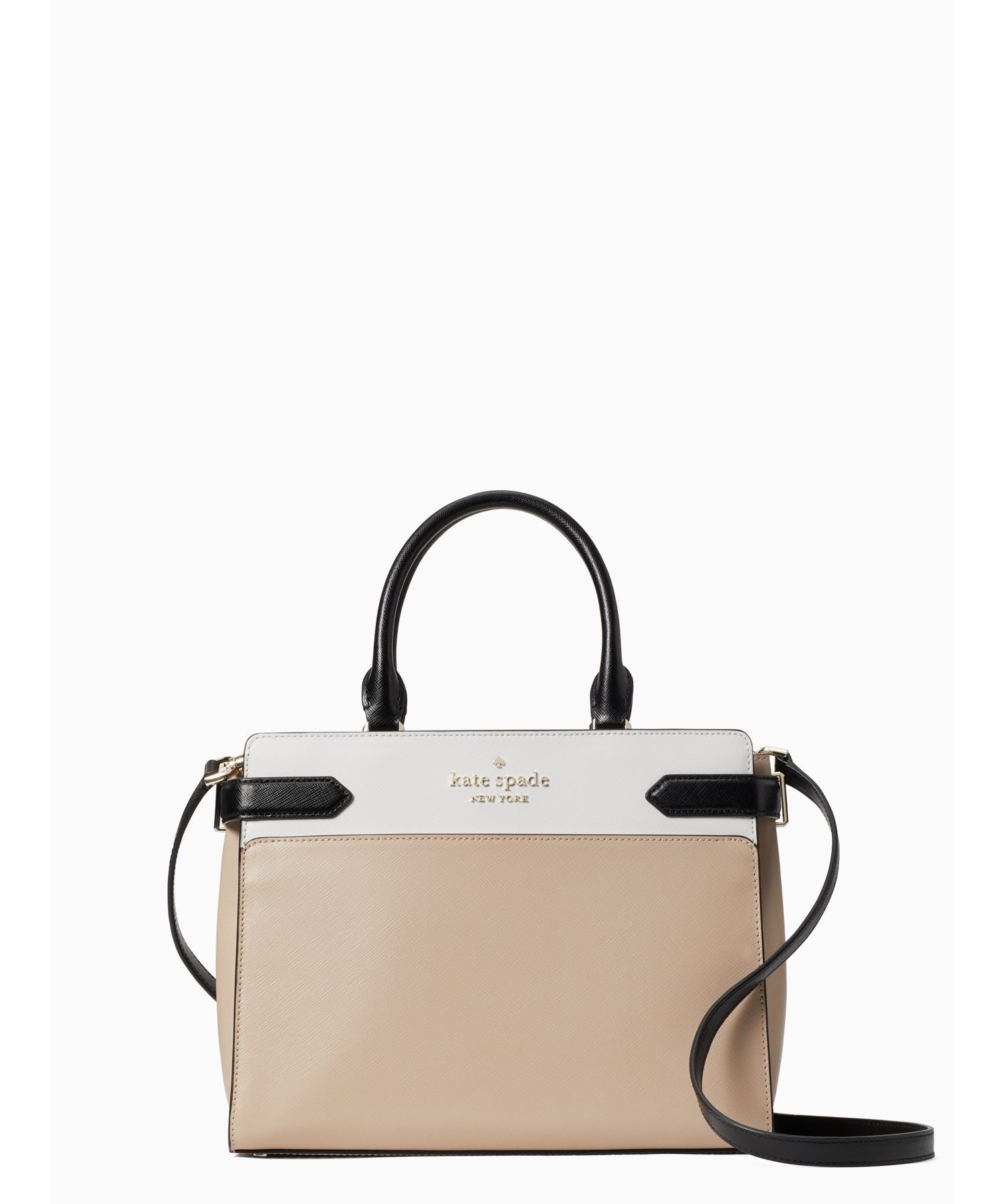 【SALE／75%OFF】kate spade new york ステイシー カラーブロック ミディアム サッチェル ケイトスペードニューヨーク バッグ ハンドバッグ ホワイト【送料無料】