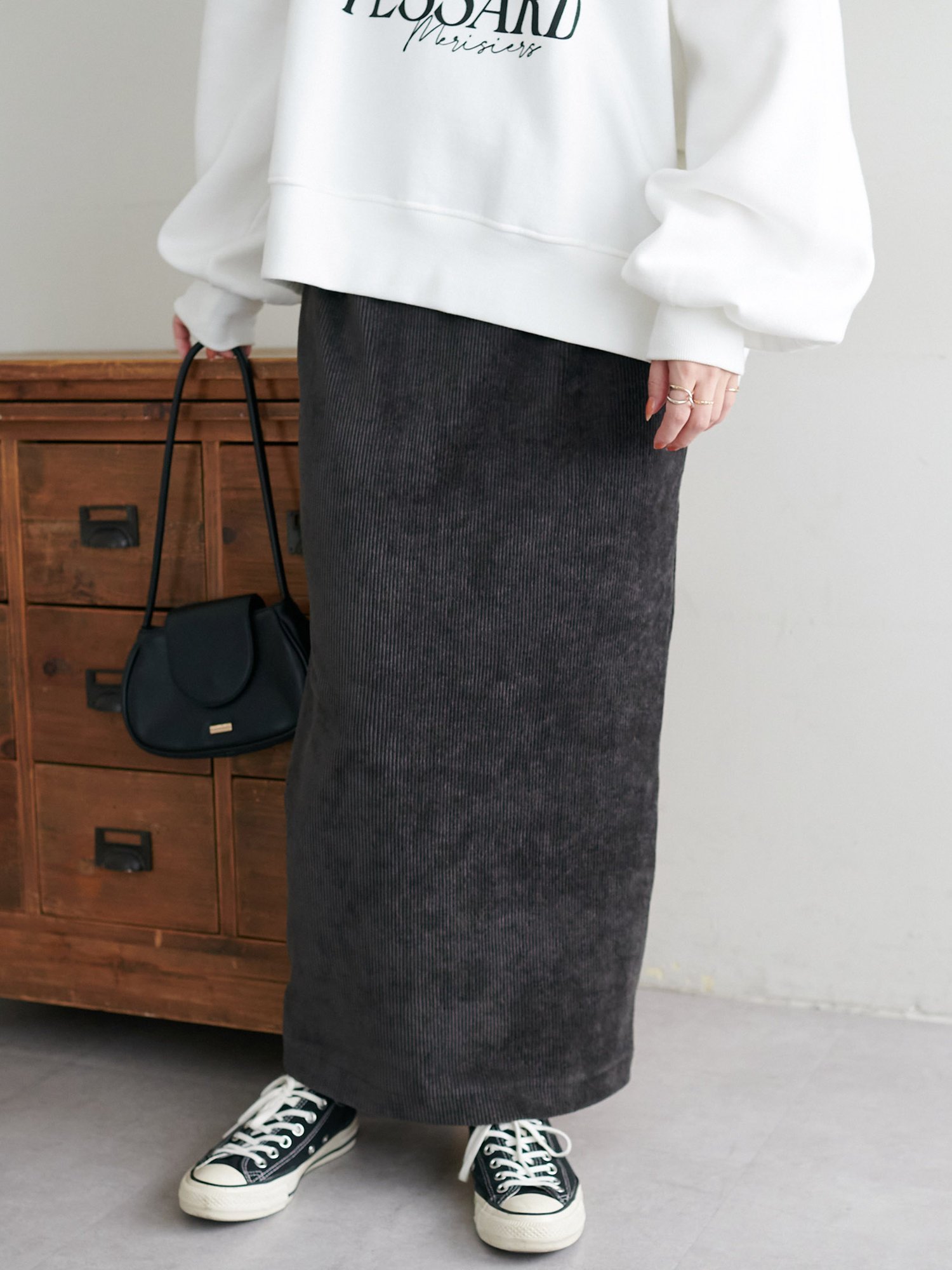 Discoat 【S~Lサイズあり】カットコールナロースカート ディスコート スカート ロング・マキシスカート グレー ホワイト オレンジ【送料無料】のサムネイル