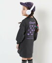 devirock デビラボ プリント 裏起毛 ワンピース 長袖ワンピース ワンピース デビロック ワンピース・ドレス ワンピース パープル グリーン(4)