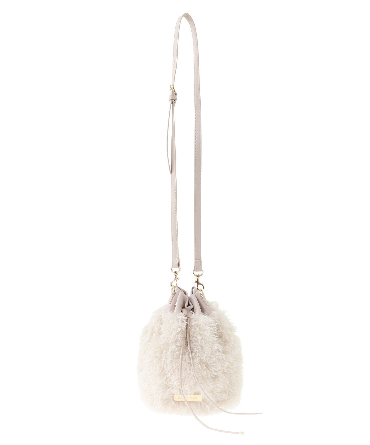 【SALE／40%OFF】Maison de FLEUR フェイクファーバケツショルダーバッグ メゾン ド フルール バッグ ショルダーバッグ ホワイト ブルー【送料無料】