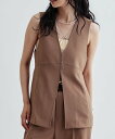 【SALE/40%OFF】GALLEST 【接触冷感/セットアップ対応】イージーペプラムジレ インディヴィ トップス ベスト・ジレ ブラウン グレー ブラック【...