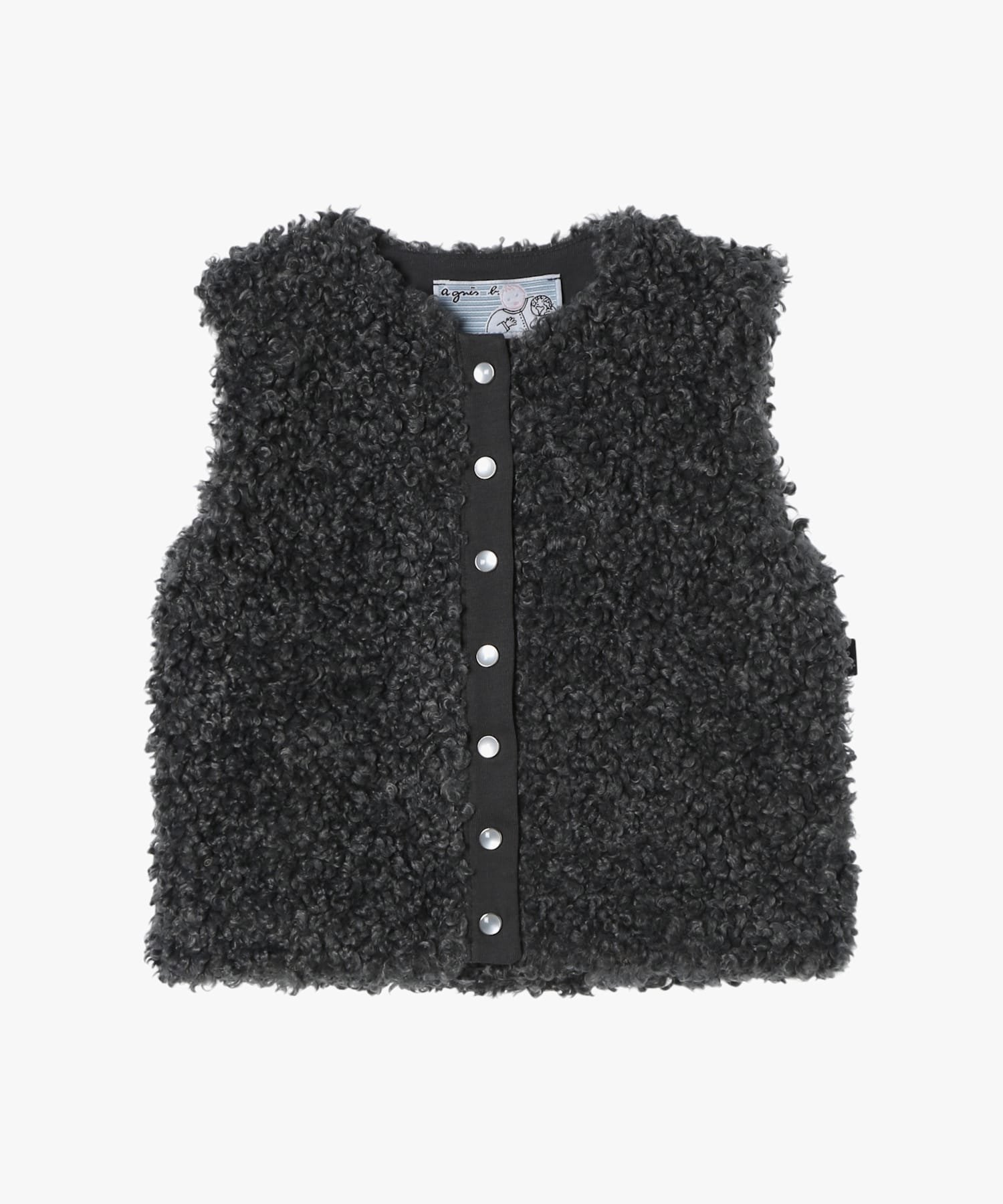 agnes b. ENFANT ベビー ファー ベスト アニエスベー トップス ベスト・ジレ グレー【送料無料】