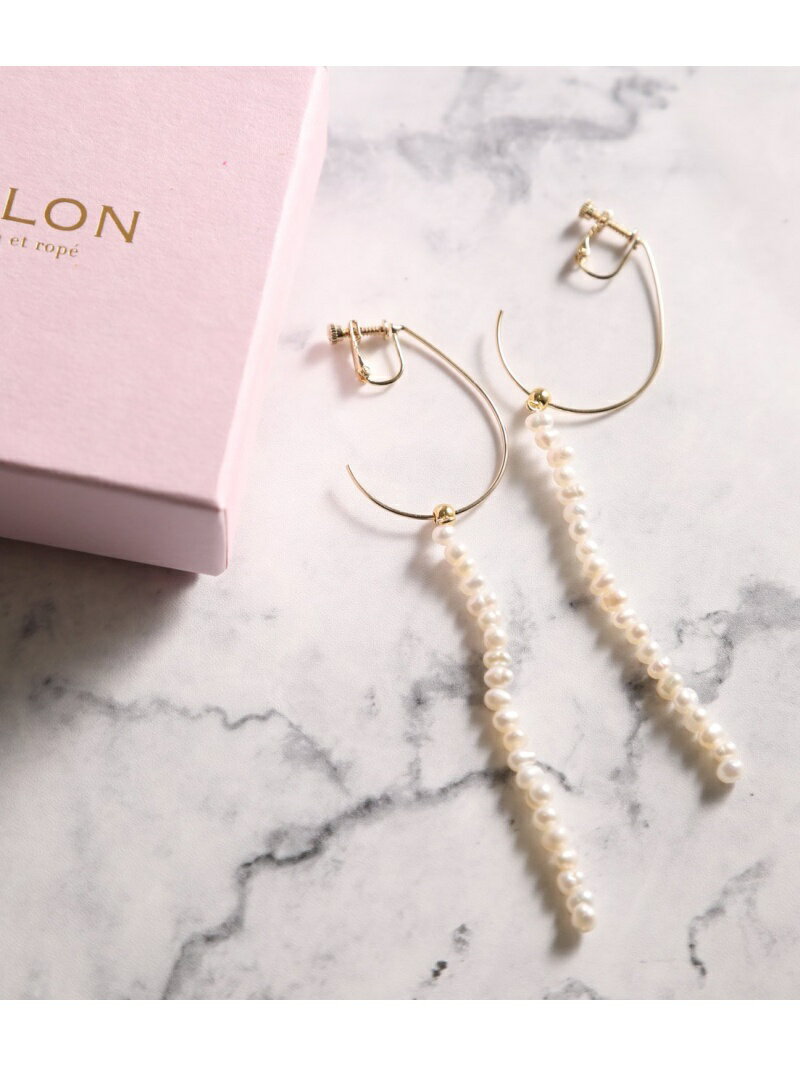 【SALE／50%OFF】SALON adam et rope' 【SALONオリジナルBOX付き】14KGFドロップイヤリング サロン アダム エ ロペ アクセサリー・腕時計 イヤリング・イヤーカフ ブラック【送料無料】