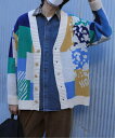 【SALE/15%OFF】HOOK HOOK/(U)【HOOK -original- 】レトロ調アニマル・配色パッチワークニットカーディガン アイモハ トップス カーディガン ブラック ホワイト【送料無料】