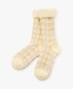 【SALE/35%OFF】Afternoon Tea LIVING チェック裏起毛ソックス アフタヌーンティー・リビング インナー・ルームウェア パジャマ ピン...