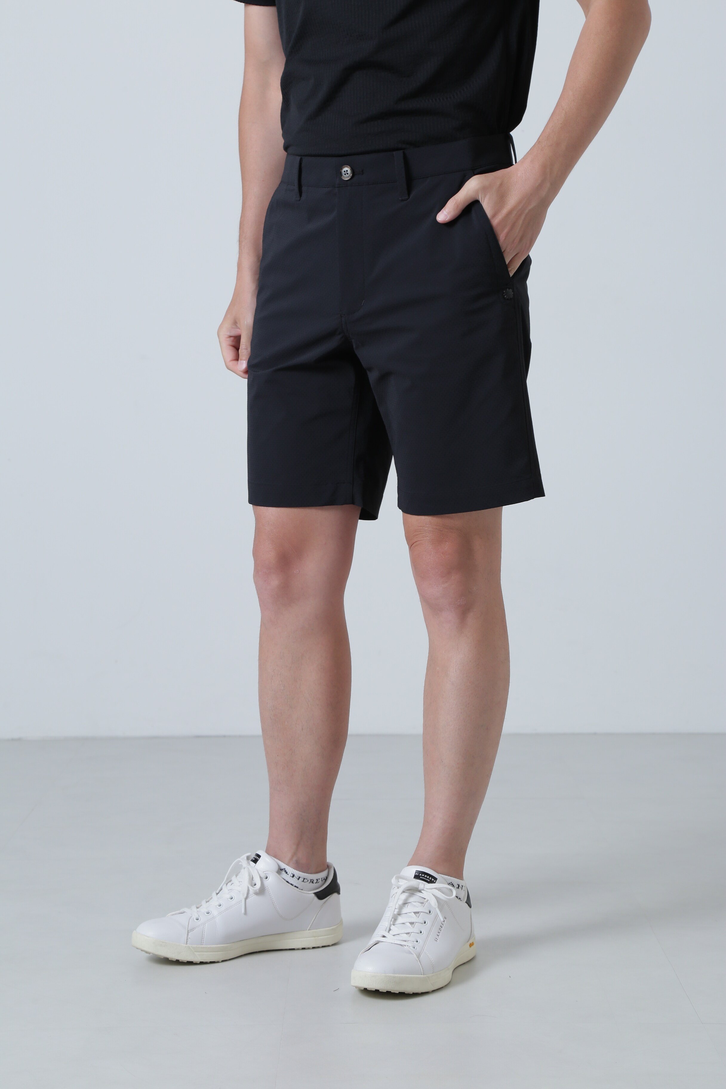 【SALE／60%OFF】St ANDREWS ドビーサッカーショートパンツ (MENS) セントアンドリュース トップス ベスト・ジレ ベージュ ホワイト ブラック【送料無料】
