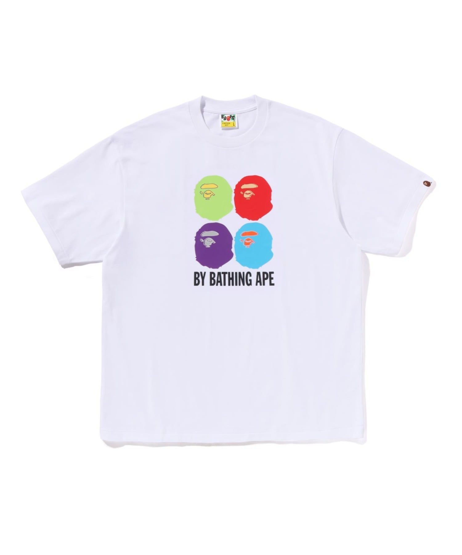 A BATHING APE (M)MULTI APE HEAD BY BATHING APE RELAXED FIT TEE ア ベイシング エイプ トップス カットソー・Tシャツ ホワイト ブラック【送料無料】