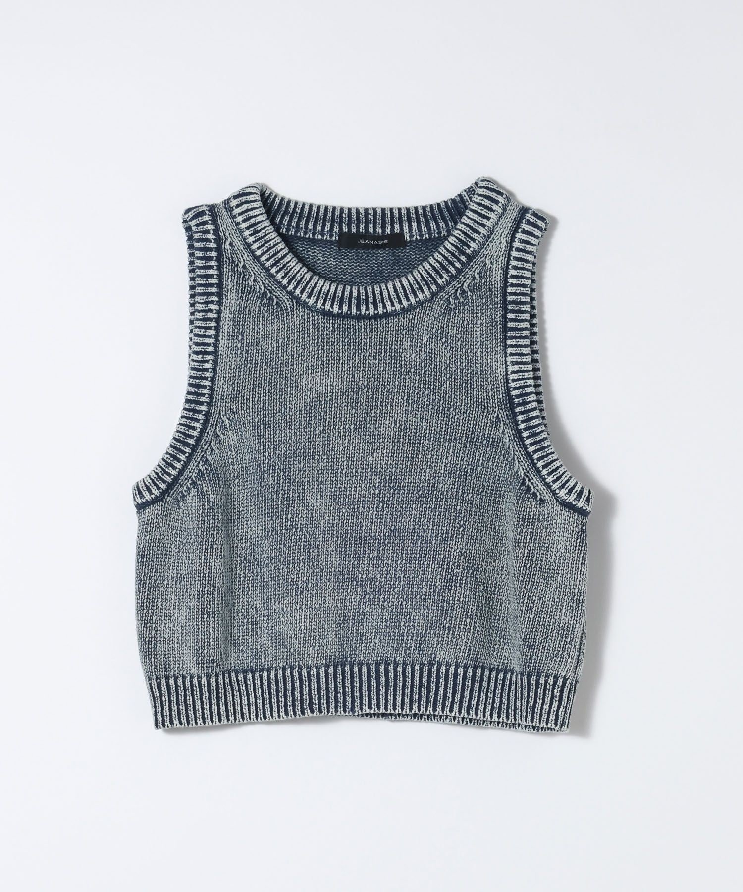 【SALE／65%OFF】JEANASIS ピグメントニットタンク ジーナシス トップス ベスト・ジレ ブラック ブルー