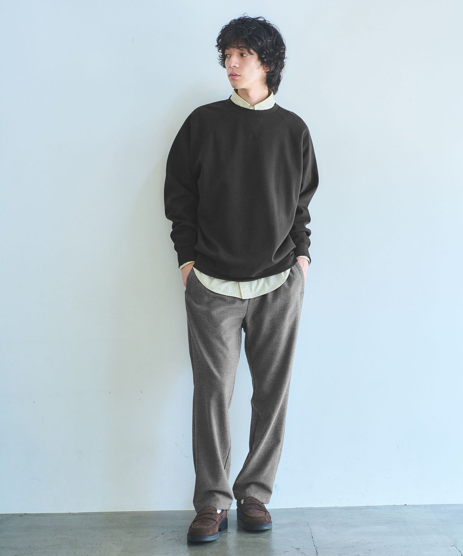 【SALE／50%OFF】UNITED ARROWS green label relaxing リバーシブル クルーネック スウェット ユナイテッドアローズ グリーンレーベルリラクシング トップス スウェット・トレーナー ブラック グレー【送料無料】