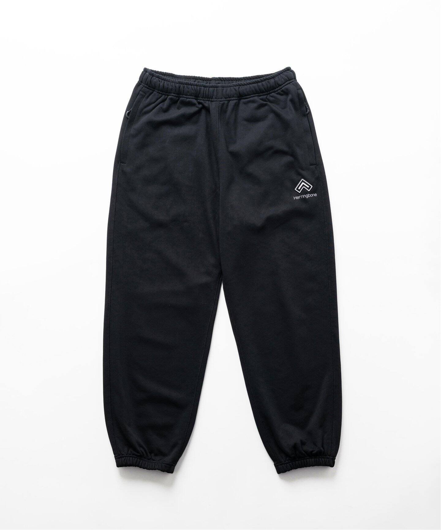 HERRINGBONE "Herringbone" Logo Sweat Pants ヘリンボーン パンツ ジャージ・スウェットパンツ ブラック